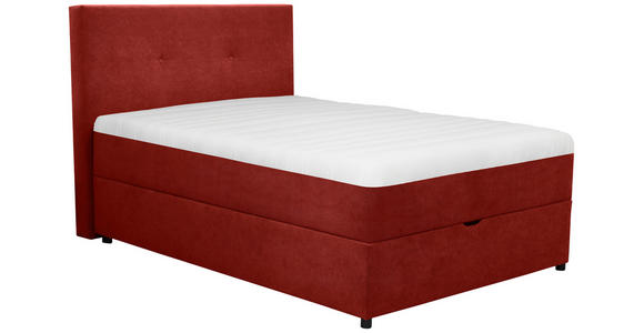 BOXBETT 100/200 cm,  in Rot, Matratze, Bettkasten, Topper, H3 = fest  - Rot/Schwarz, KONVENTIONELL, Kunststoff/Textil (100/200cm) - Carryhome