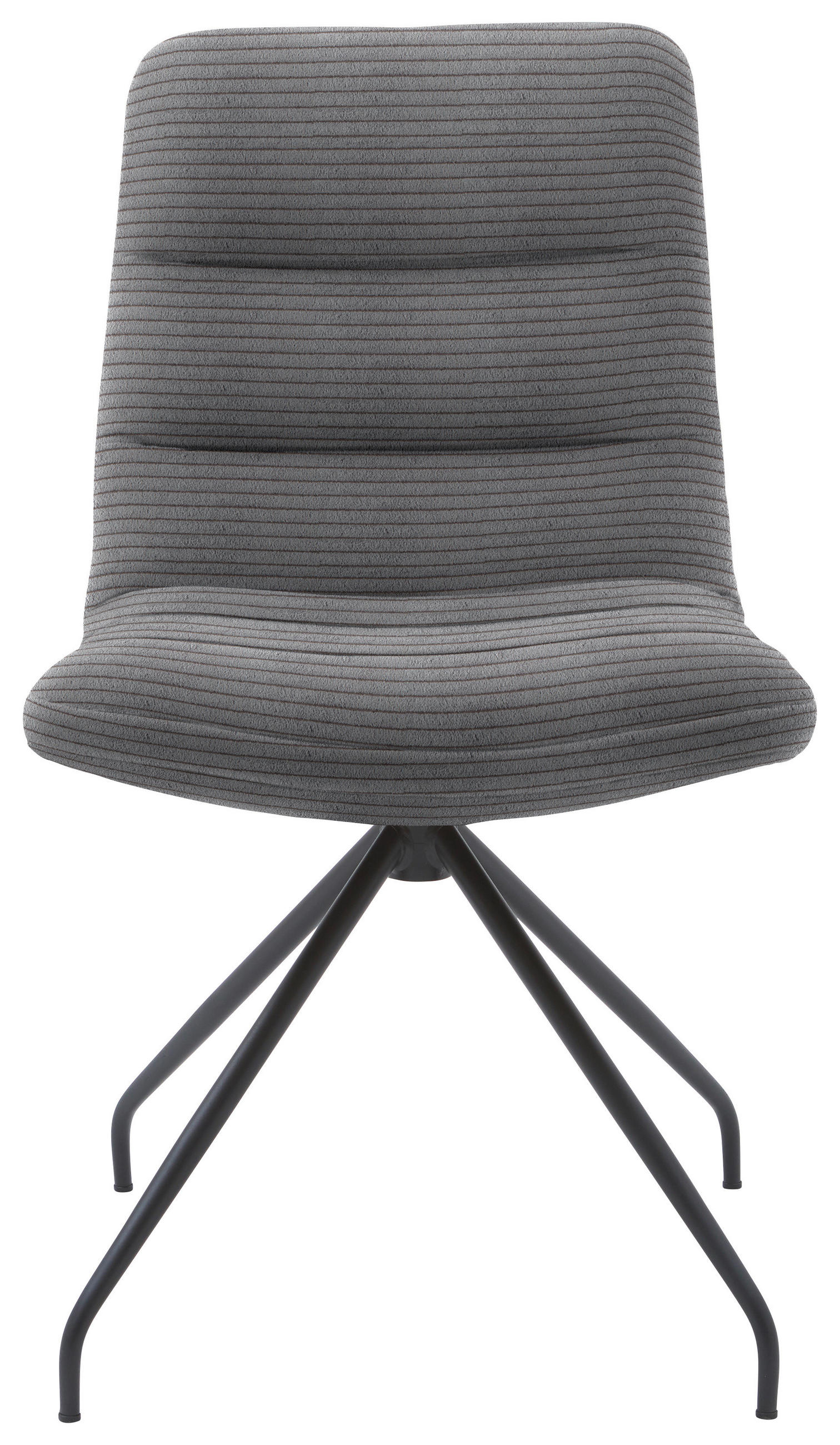 STUHL  in Cord  - Dunkelgrau/Schwarz, Design, Textil/Metall (52/88/66cm) - Dieter Knoll
