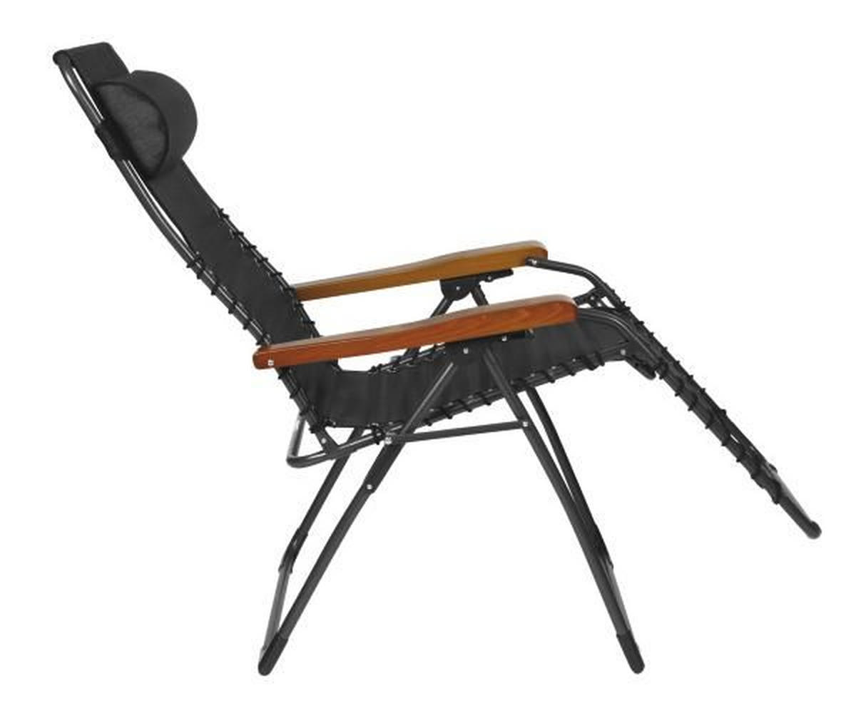 GARTEN-RELAXSESSEL 60/120/64 cm  - Anthrazit/Schwarz, Basics, Holz/Textil (60/120/64cm)