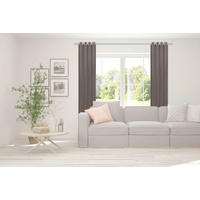 ÖSENVORHANG halbtransparent  - Grau, Basics, Textil (134/245cm)