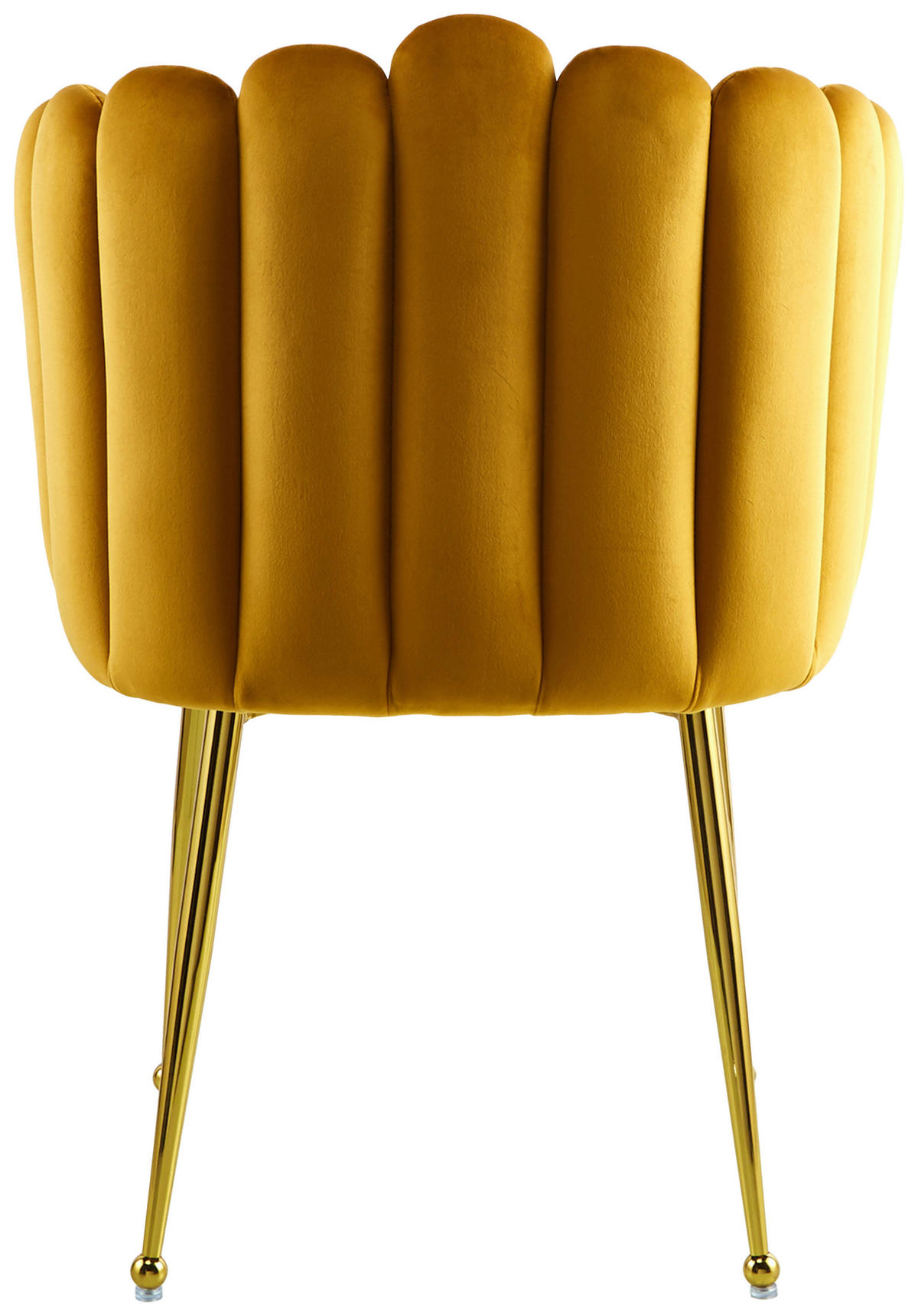 ARMLEHNSTUHL  in Samt  - Goldfarben/Orange, MODERN, Textil/Metall (59/85/56cm) - Kayoom