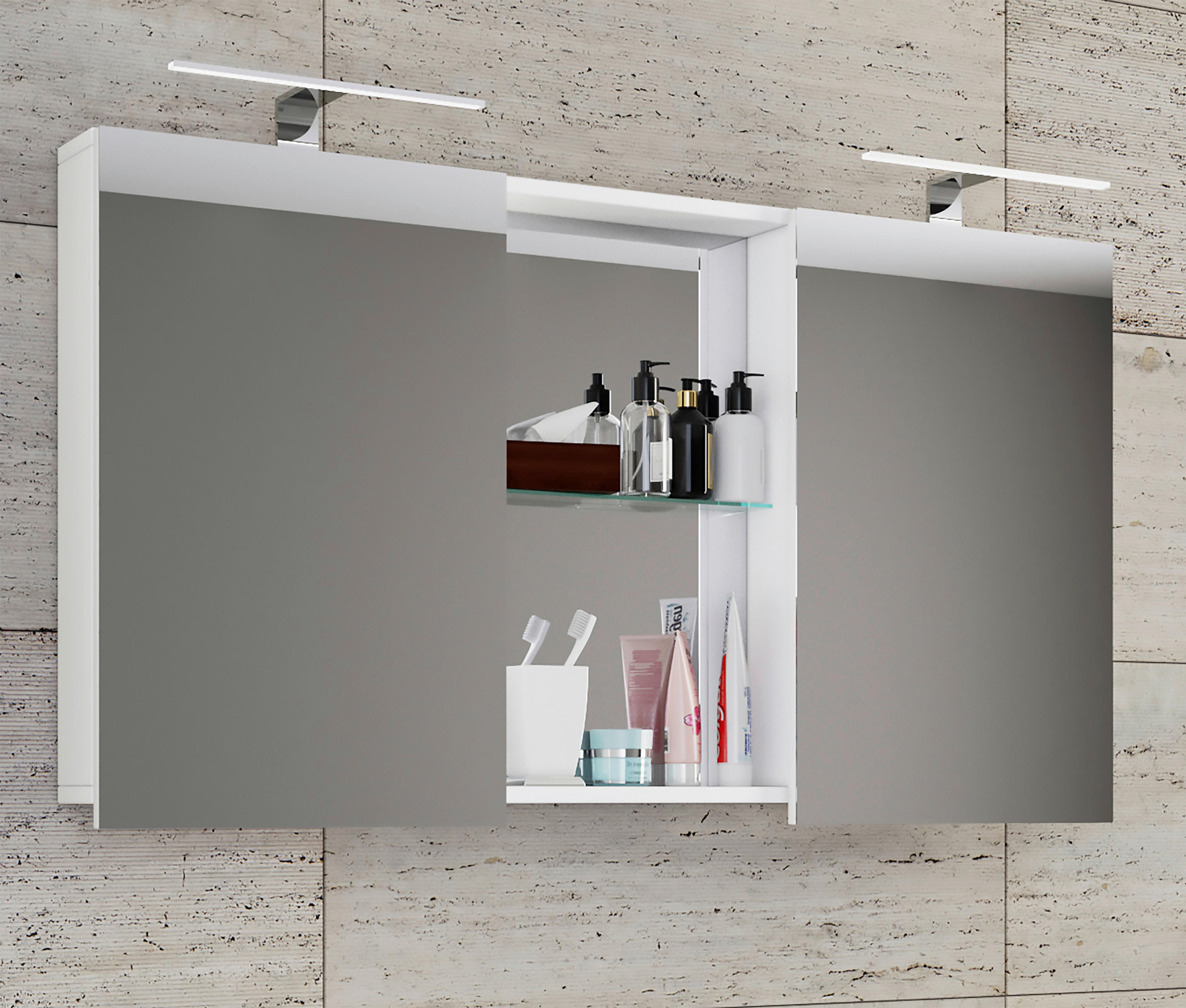 SPIEGELSCHRANK 112/59/12 cm  - Weiss, Modern, Holzwerkstoff (112/59/12cm) - MID.YOU