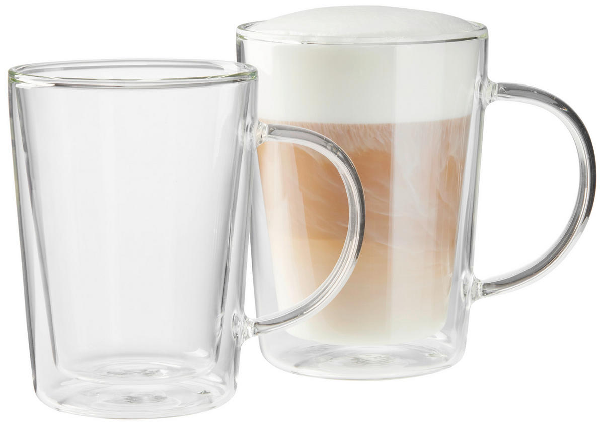 ČAŠA ZA LATE MAKIJATO  350 ml   - prozirna, Dizajnerski, staklo (350ml) - Novel