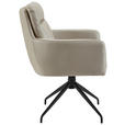 ARMLEHNSTUHL  in Eisen Mikrofaser  - Taupe/Schwarz, Design, Textil/Metall (62/89,5/65cm) - Novel