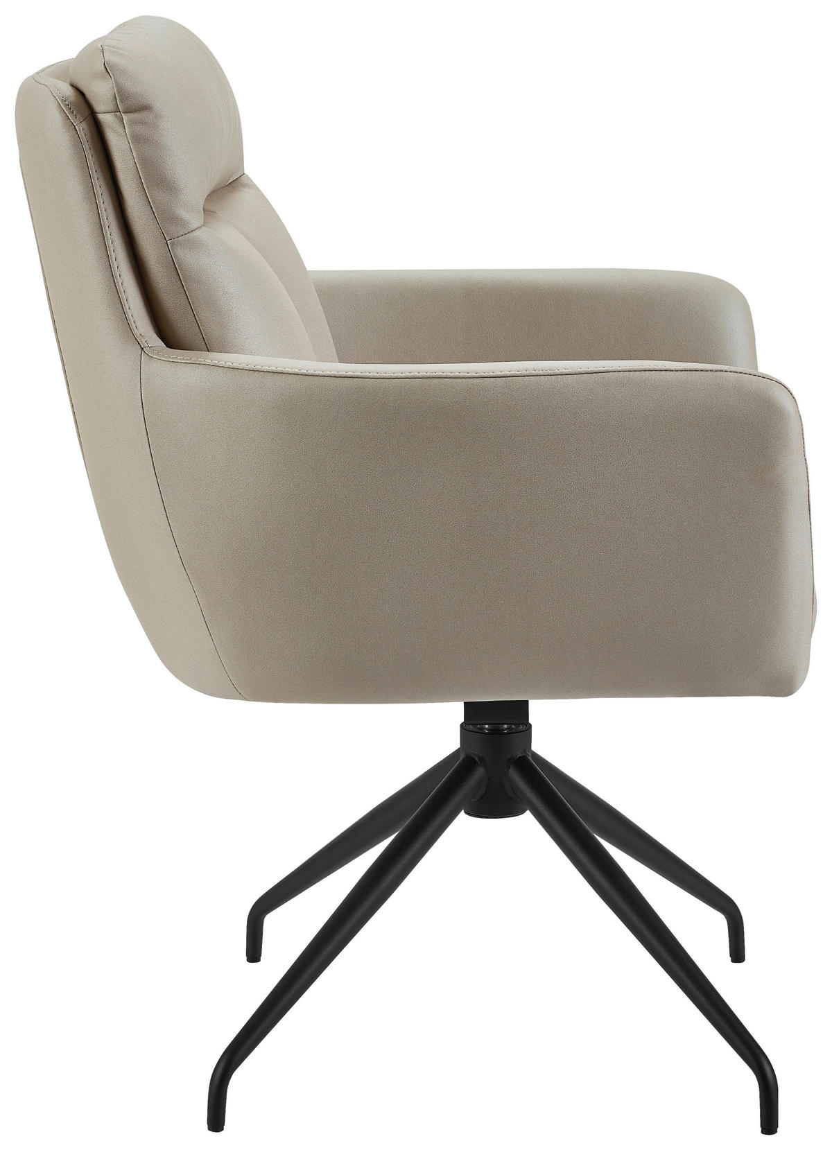 ARMLEHNSTUHL  in Eisen Mikrofaser  - Taupe/Schwarz, Design, Textil/Metall (62/89,5/65cm) - Novel