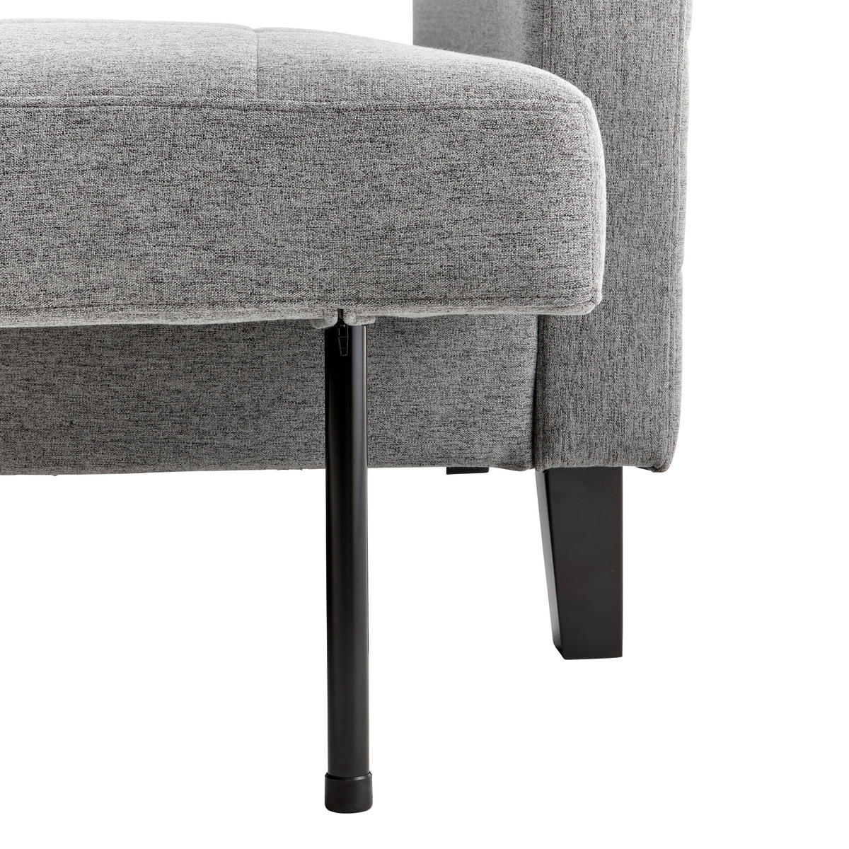 SCHLAFSOFA in Webstoff Dunkelgrau  - Dunkelgrau/Schwarz, Design, Holz/Textil (204/81/85cm) - Livetastic