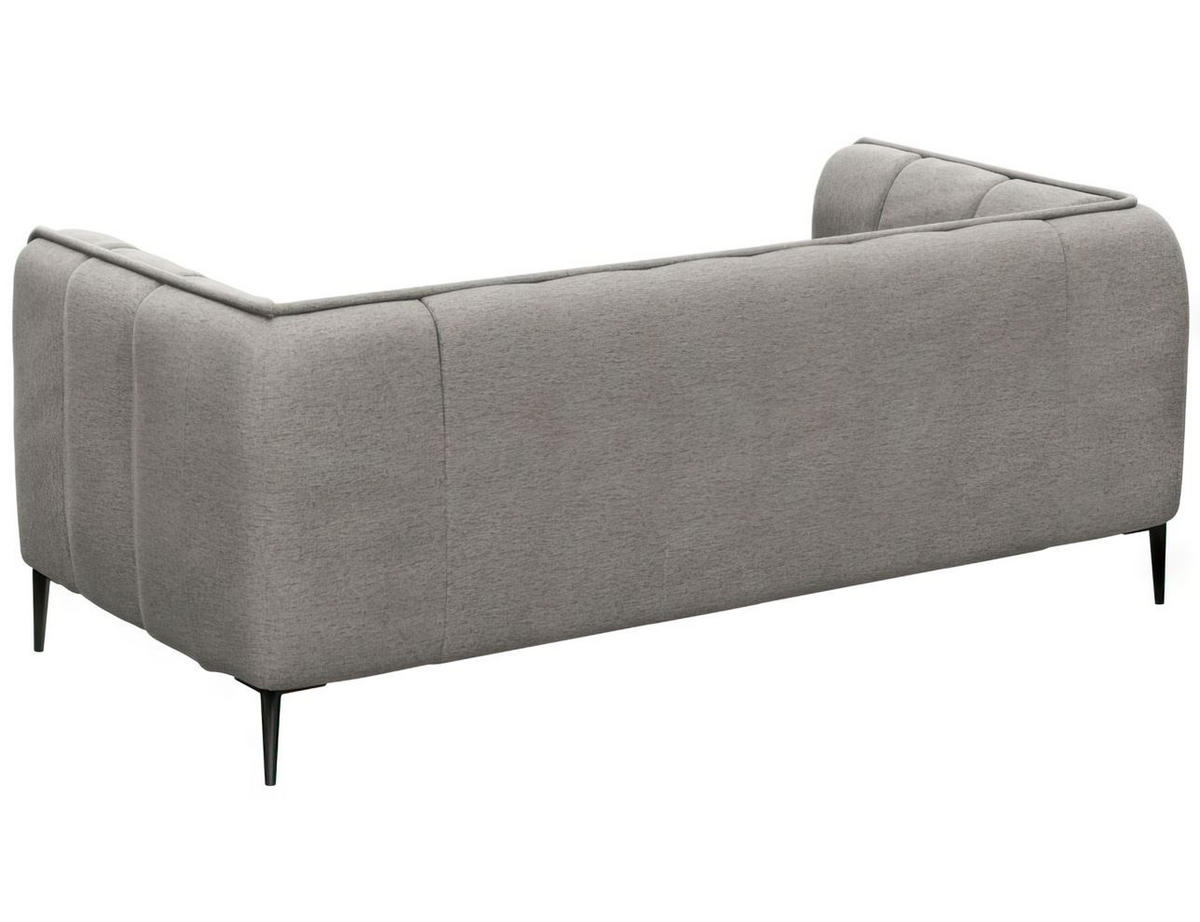 2,5-SITZER Chenille, Webstoff, Flachgewebe Grau  - Schwarz/Grau, Design, Holz/Textil (179/75/91cm) - Livetastic