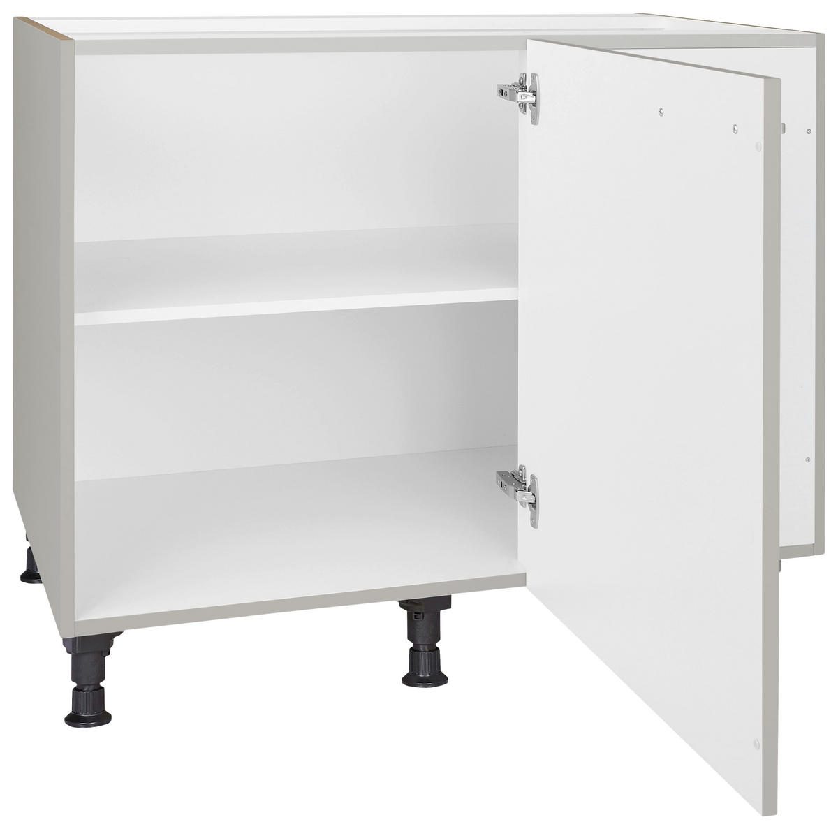 ECKUNTERSCHRANK 125/87/65 cm  - Edelstahlfarben/Grau, MODERN, Holzwerkstoff/Metall (125/87/65cm) - Nobilia