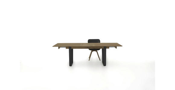 ESSTISCH Kerneiche vollmassiv rechteckig Anthrazit, Eichefarben - Eichefarben/Anthrazit, Design, Holz/Metall (190(240)/95/76cm) - Valnatura