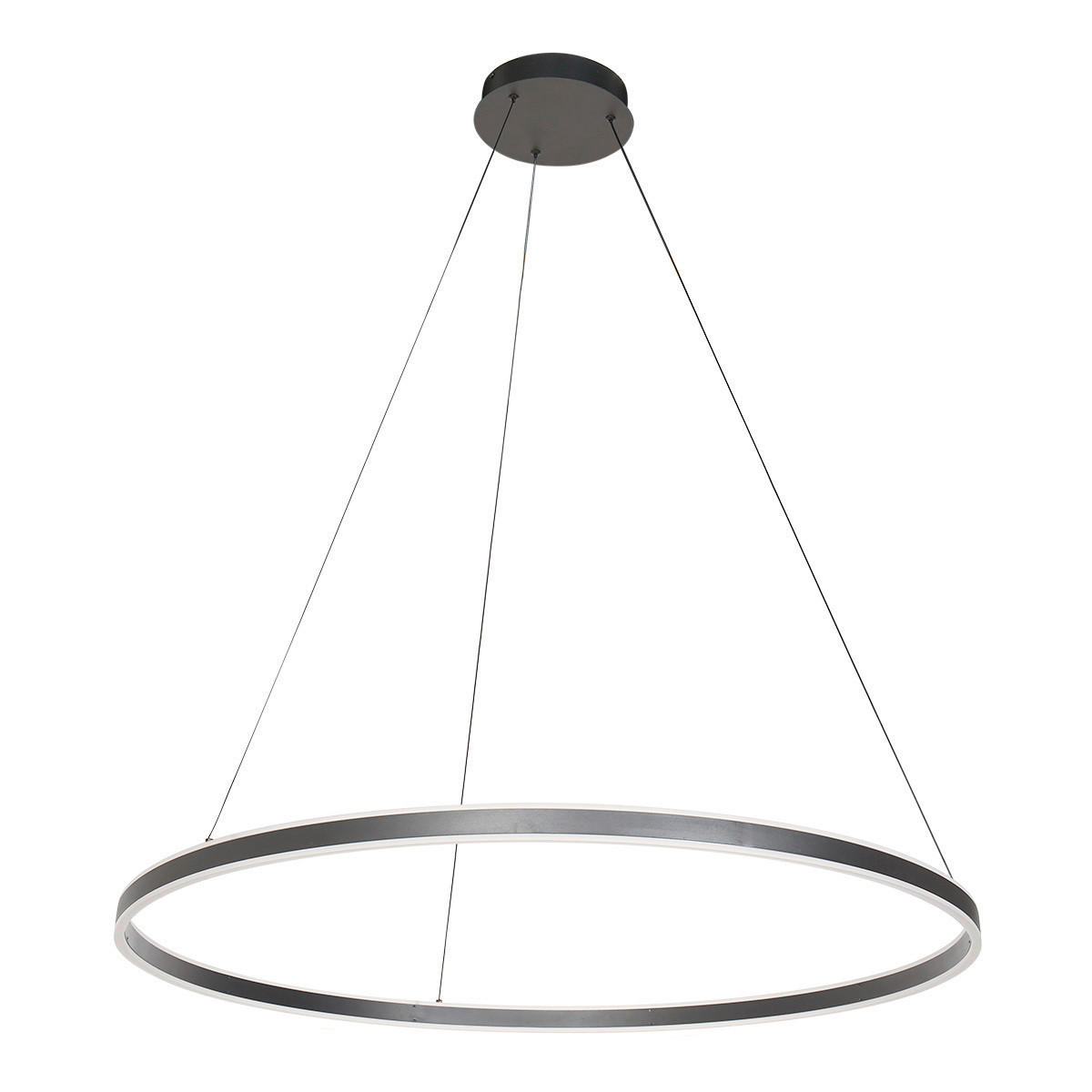 PENDELLEUCHTE Ringlux 100/190 cm   - Schwarz/Weiß, Basics, Kunststoff/Metall (100/190cm)