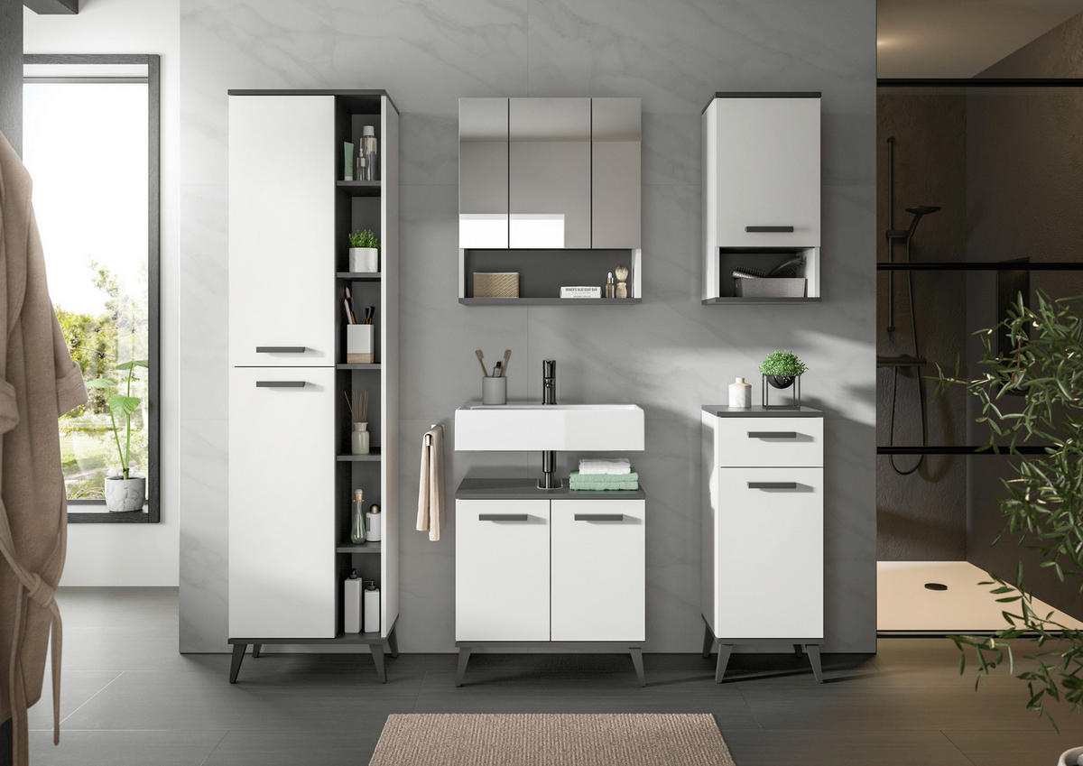 UNTERSCHRANK 34/87/31 cm   - Weiß/Grau, MODERN, Holzwerkstoff/Kunststoff (34/87/31cm) - MID.YOU