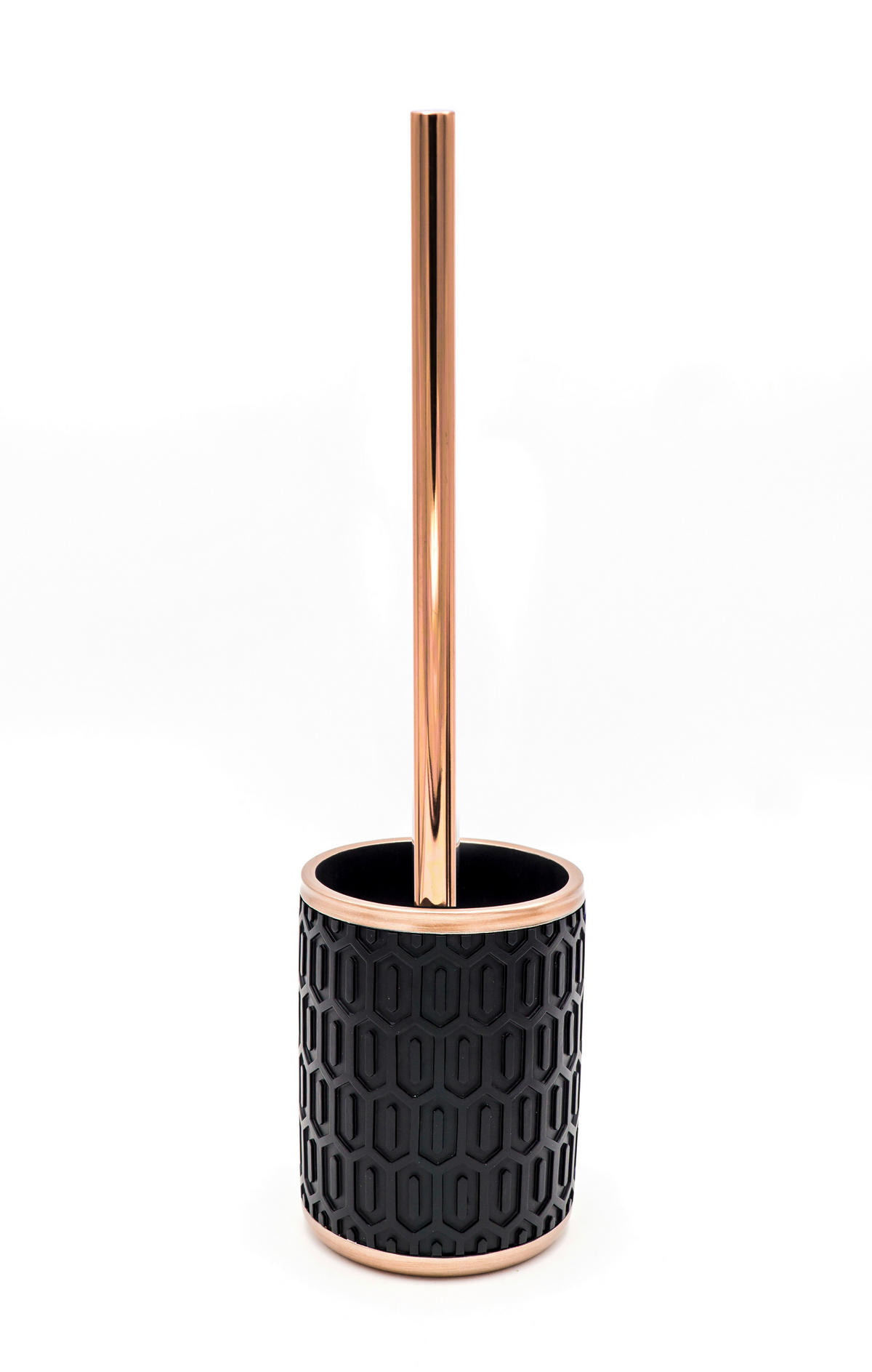 WC-BÜRSTE in Metall, Kunststoff  Kunststoff   - Schwarz/Kupferfarben, Basics, Kunststoff/Metall (9,6/37/9,6cm) - Sadena