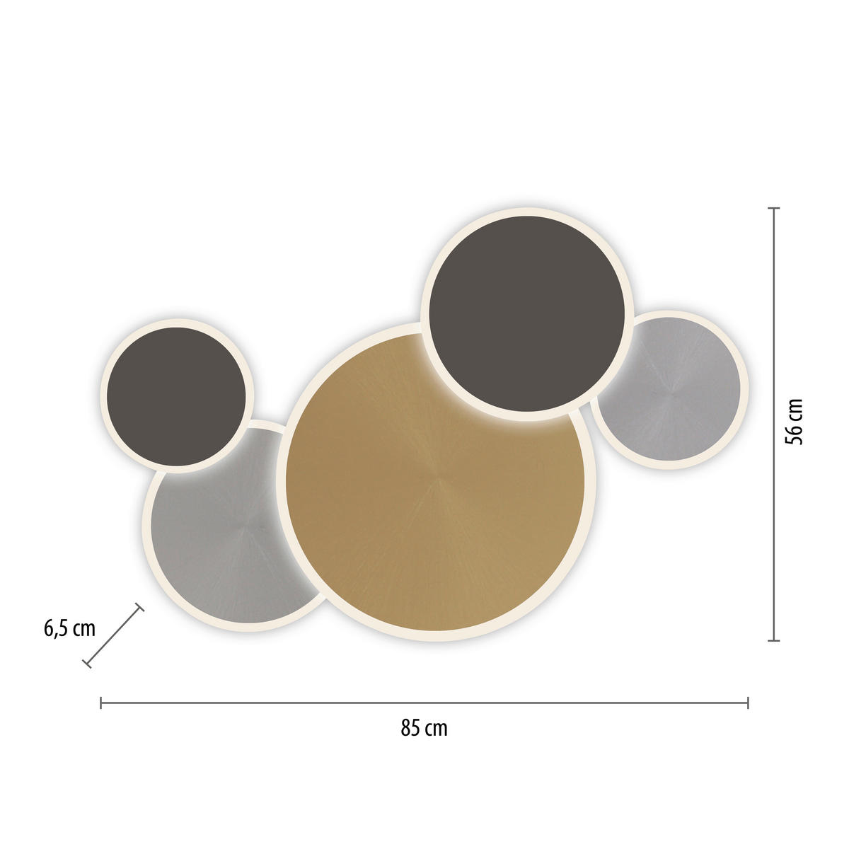 LED-DECKENLEUCHTE Q-Piato 85/50,5/6,5 cm   - Design, Metall (85/50,5/6,5cm) - Paul Neuhaus