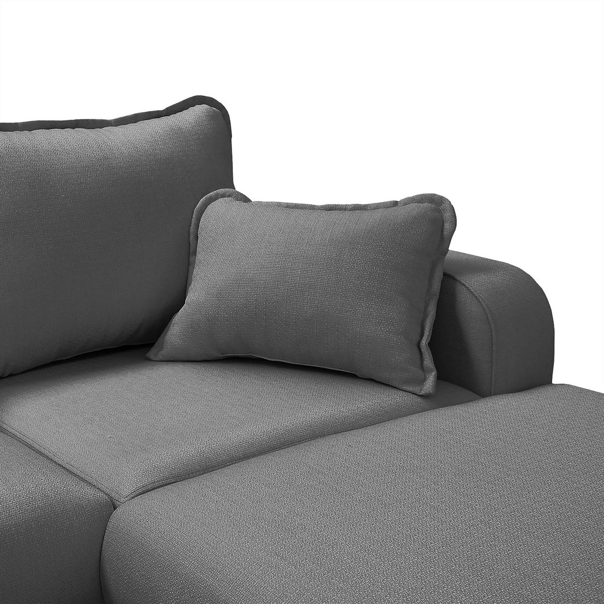WOHNLANDSCHAFT Grau Textilgeflecht  - Wengefarben/Grau, Design, Holz/Textil (167/296/170cm) - Livetastic
