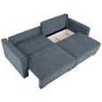 2-SITZER-SOFA in Chenille Blau  - Blau/Schwarz, KONVENTIONELL, Kunststoff/Textil (233/90/110cm) - Carryhome