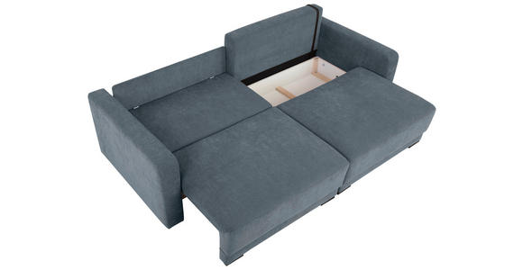 2-SITZER-SOFA in Chenille Blau  - Blau/Schwarz, KONVENTIONELL, Kunststoff/Textil (233/90/110cm) - Carryhome