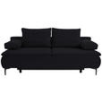BOXSPRINGSOFA  in Flachgewebe Schwarz Modern  - Schwarz, KONVENTIONELL, Textil/Metall (204/93/100cm) - Novel