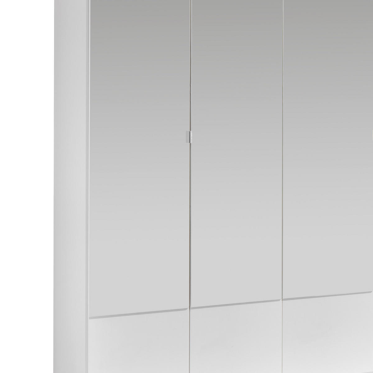 DREHTÜRENSCHRANK in Weiss  - Weiss/Alufarben, Konventionell, Glas/Holzwerkstoff (180/199/58cm) - MID.YOU