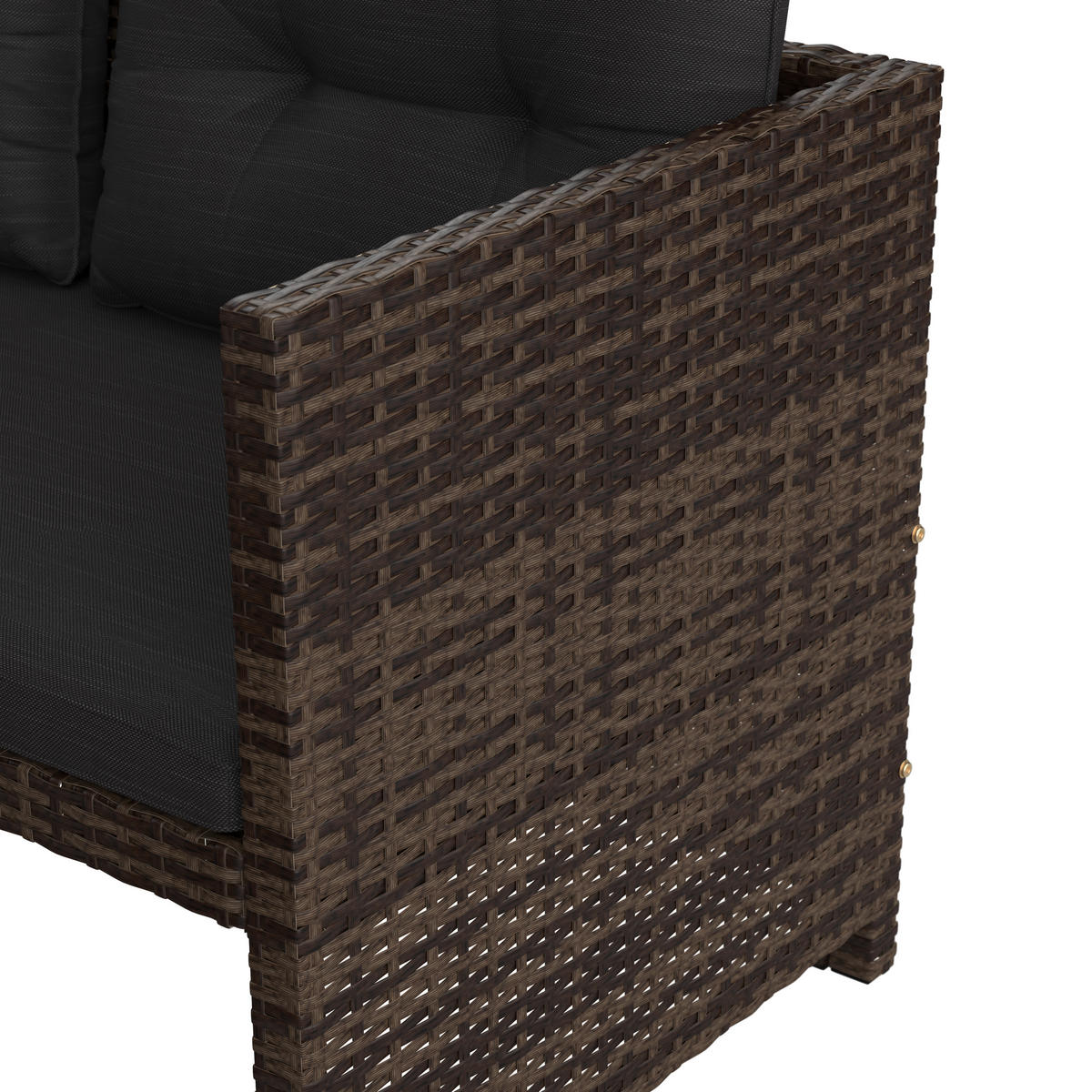 LOUNGEGARNITUR  120/179 cm  Stahl  - Dunkelgrau/Dunkelbraun, MODERN, Glas/Kunststoff (120/179cm) - Ambia Garden