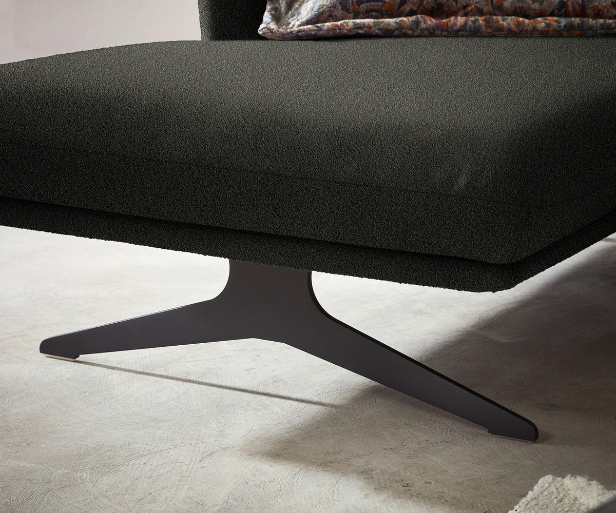 ECKSOFA in Flachgewebe Schwarz  - Schwarz, Design, Textil/Metall (152/259cm) - Dieter Knoll