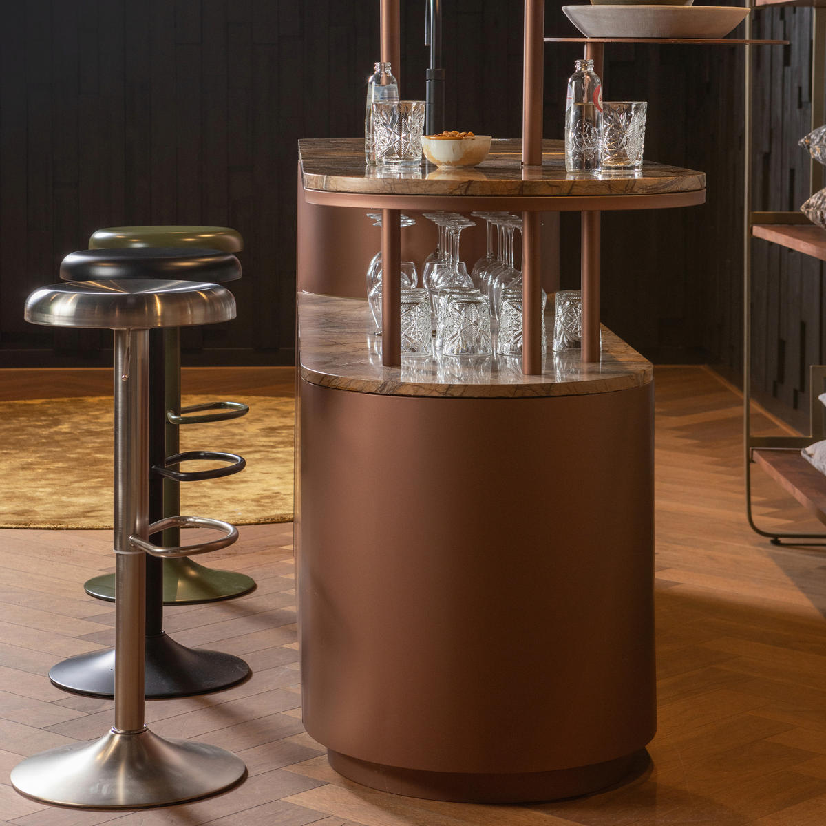 BARHOCKER Grün Aluminium mit Griff  - Grün, Design, Metall (39/81/39cm) - Livetastic