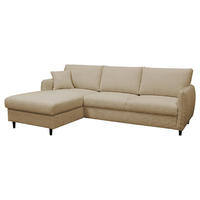 ECKSOFA LAPIT in Chenille Beige  170/240 cm  - Beige/Schwarz, Design, Holz/Textil (170/240cm) - MID.YOU