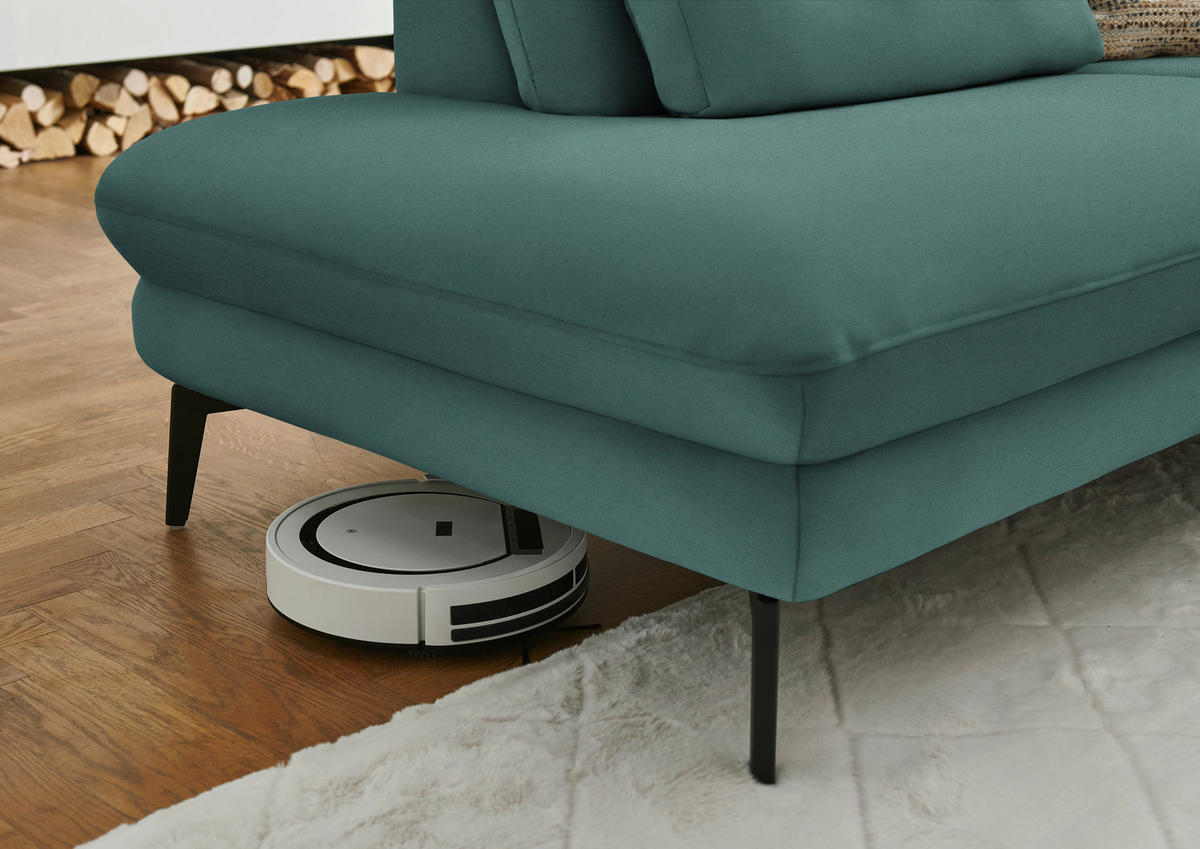 WOHNLANDSCHAFT  in Chenille, Flachgewebe Opal  - Opal/Schwarz, Design, Textil/Metall (208/344/180cm) - Dieter Knoll