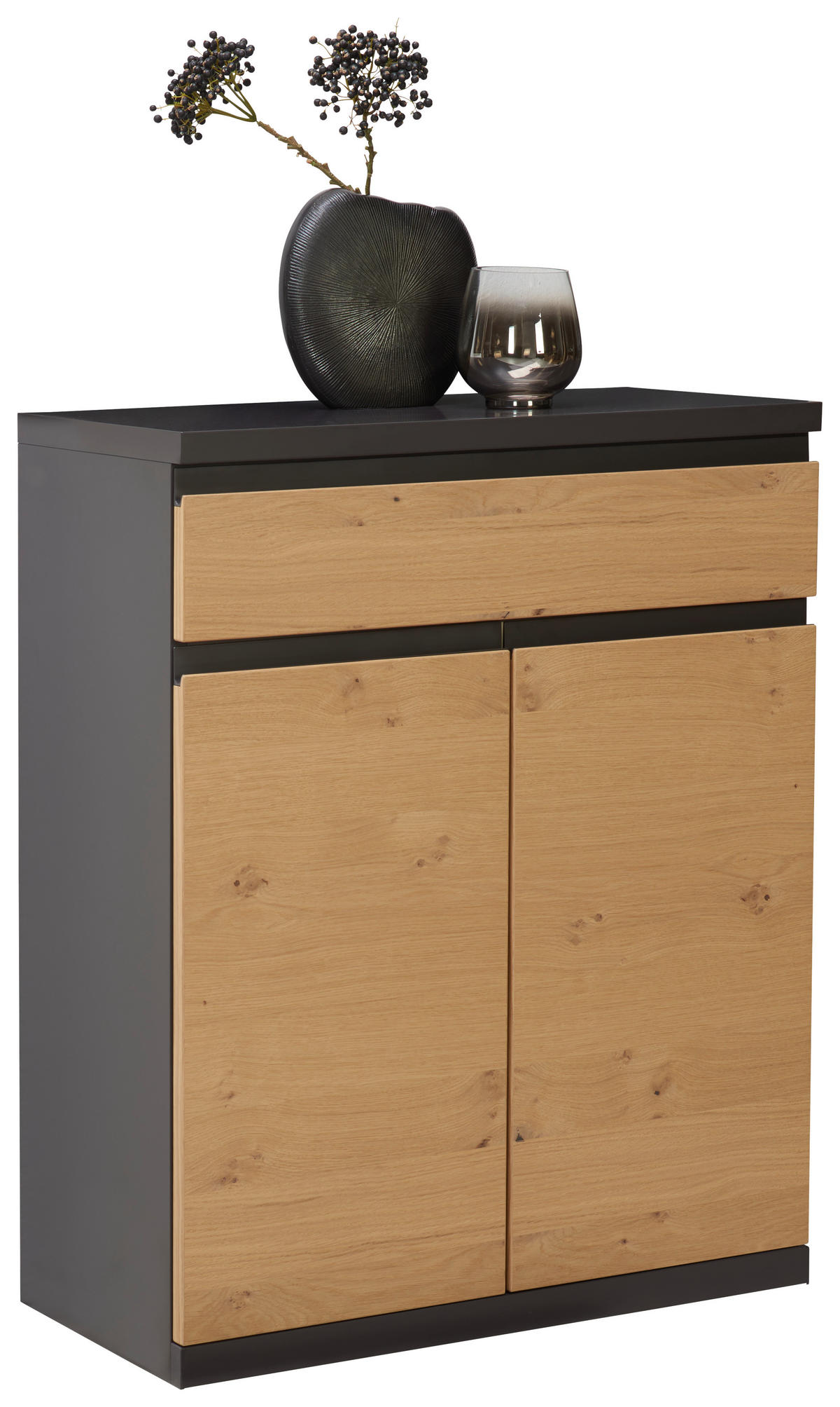 SCHUHSCHRANK 75/95,8/37,1 cm  - Eichefarben/Graphitfarben, Design, Holz/Holzwerkstoff (75/95,8/37,1cm) - Invivus