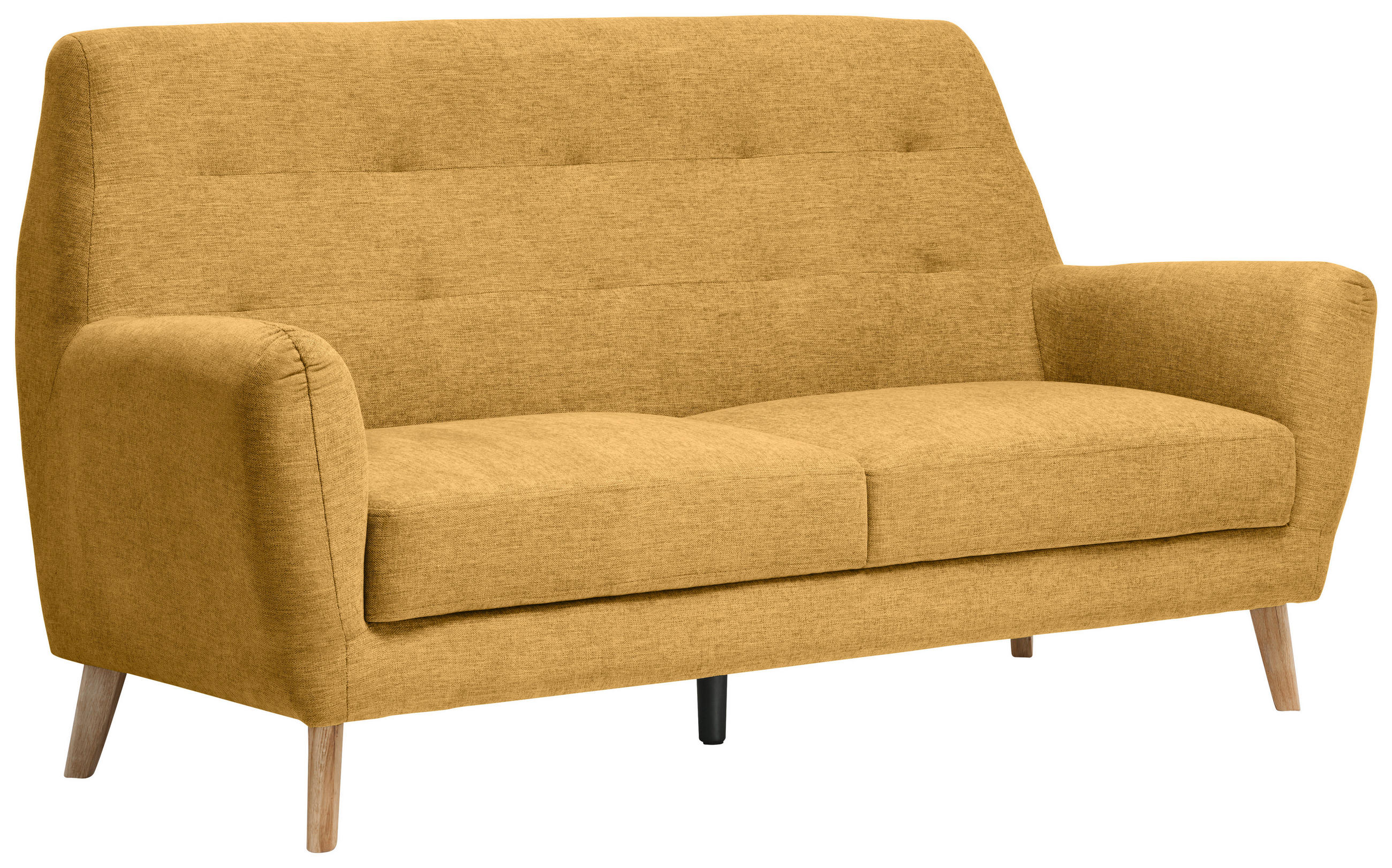 Thumbnail - Carryhome 3-Sitzer-Sofa, Gelb, Textil, Eiche, massiv, 200x105x84 cm, Typenauswahl, Rücken echt, Wohnzimmer, Sofas & Couc...