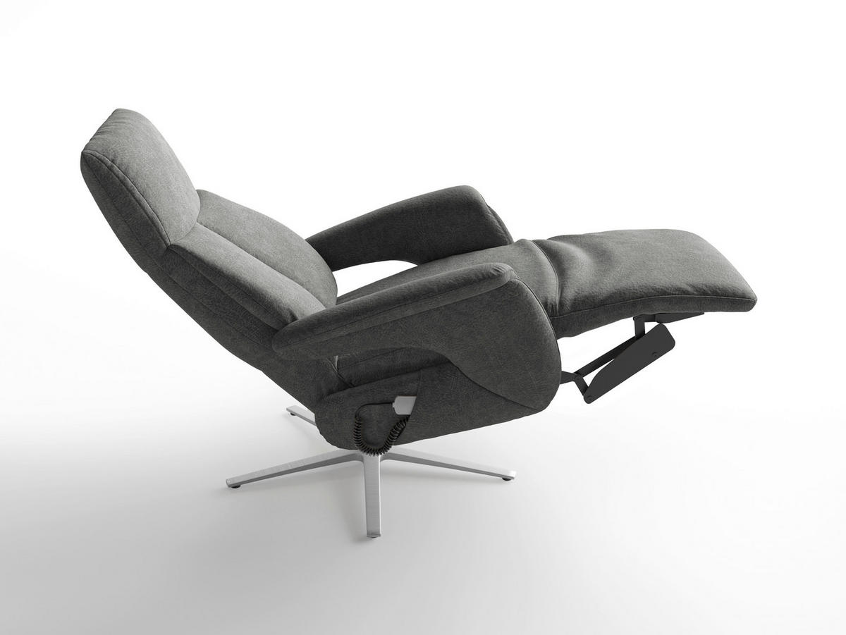 RELAXAČNÉ KRESLO, textil, tmavosivá - strieborná/tmavosivá, Basics, kov/textil (75/110/85cm) - Sit & More