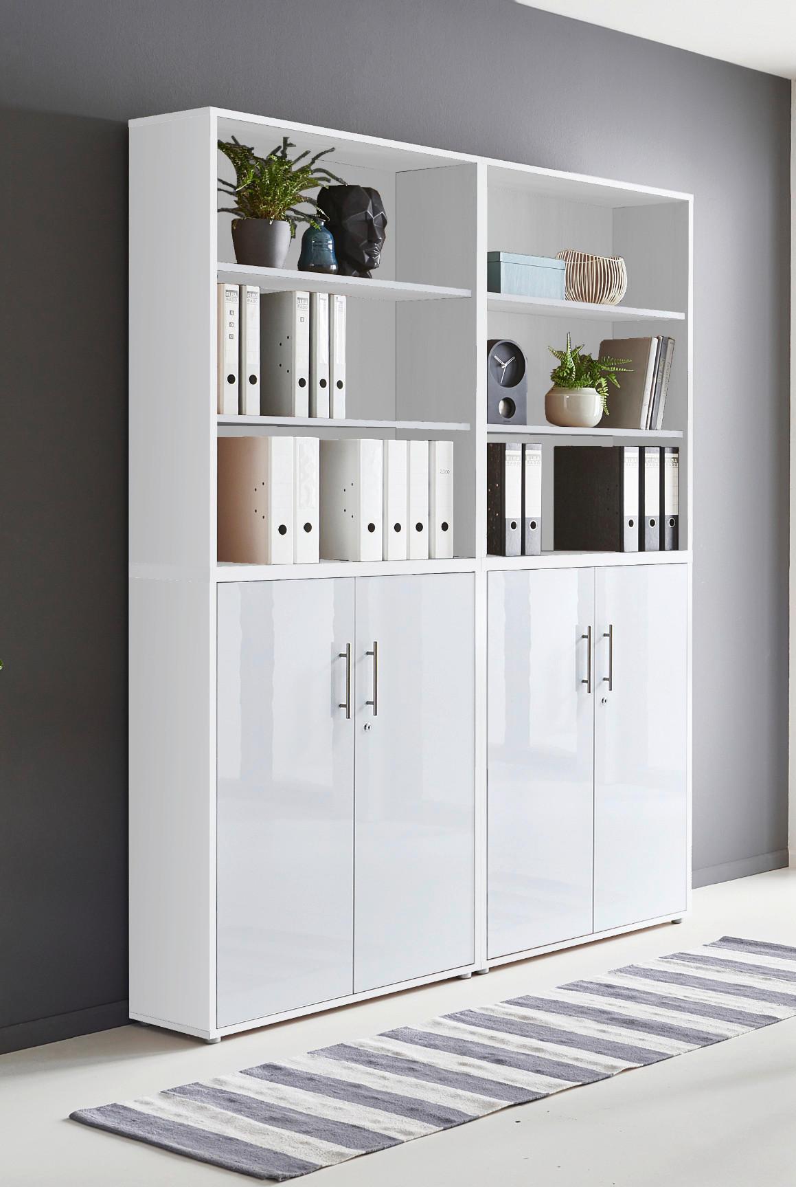 AKTENSCHRANK 168,8/227,2/33 cm  - Weiß Hochglanz/Weiß, MODERN, Holzwerkstoff (168,8/227,2/33cm) - MID.YOU