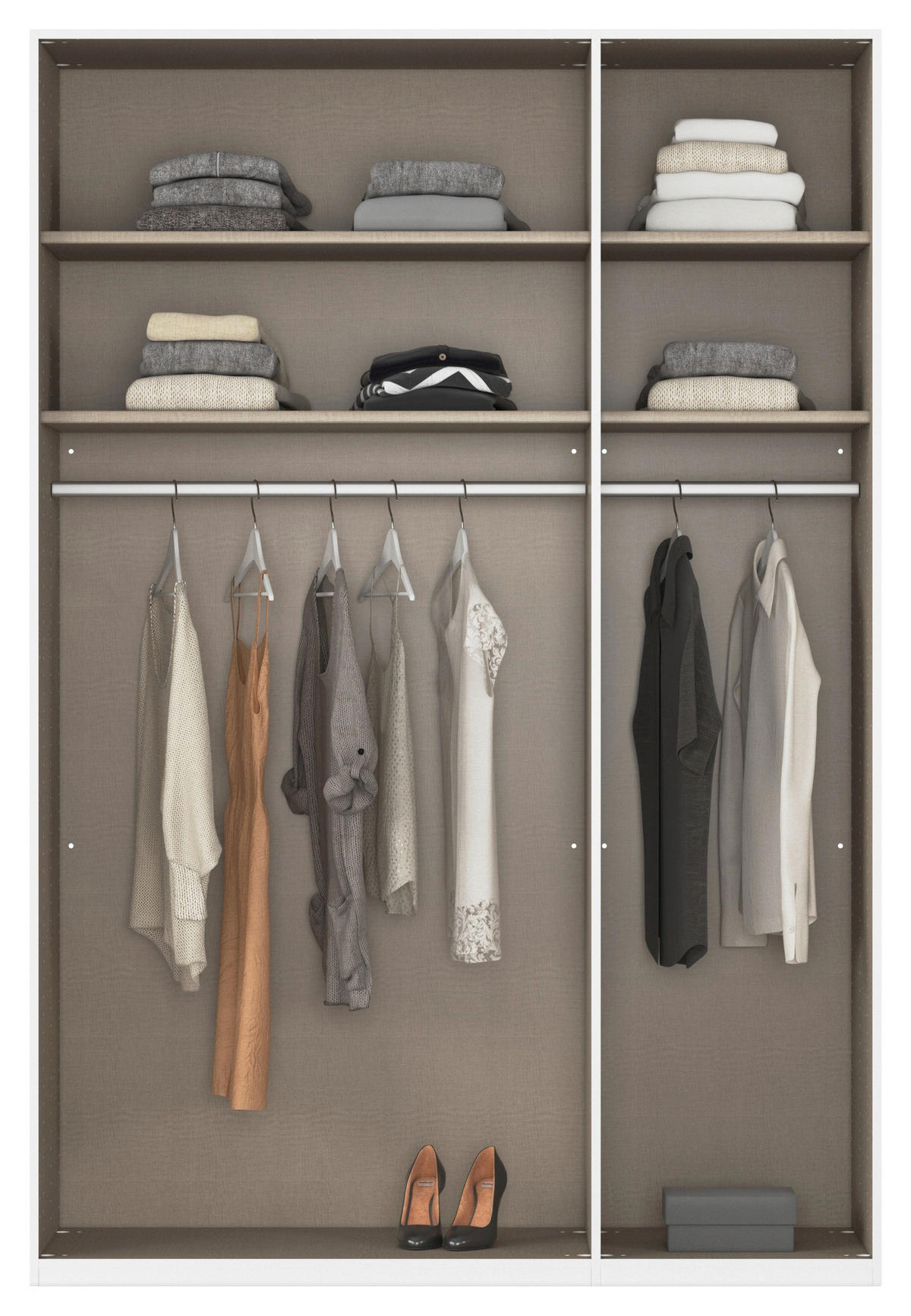 DREHTÜRENSCHRANK in Eiche Artisan  - Eiche Artisan/Grau, Modern, Holzwerkstoff (136/229/54cm) - Rauch Möbel