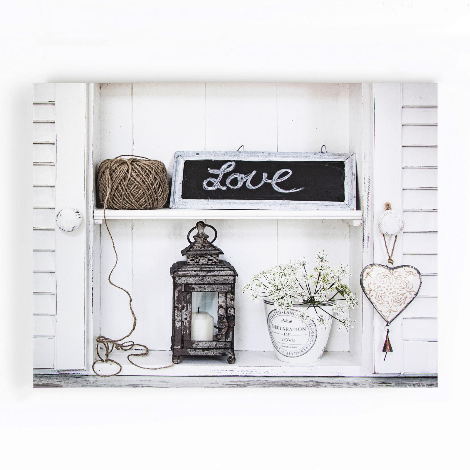 Leinwandbild Love Grau