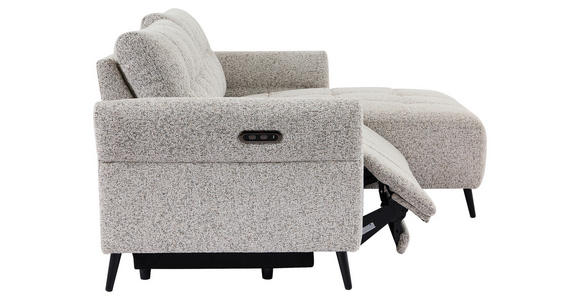 ECKSOFA  in Webstoff Grau  220/156 cm  - Grau/Nickelfarben, Design, Textil/Metall (220/156cm) - Carryhome