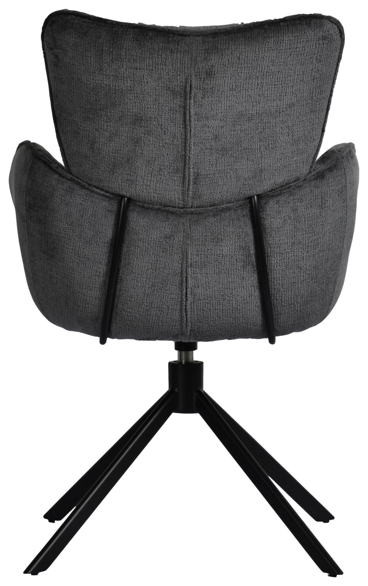 ARMLEHNSTUHL  in Eisen Webstoff  - Dunkelgrau/Schwarz, Design, Textil/Metall (58/89/64cm) - Novel