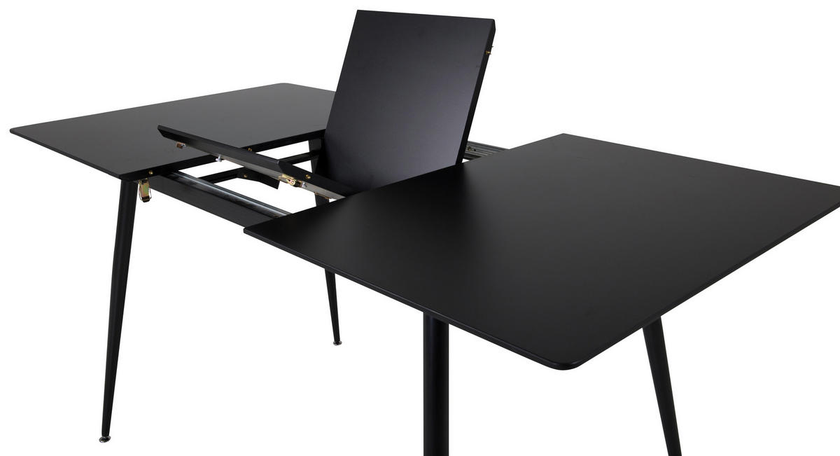 ESSTISCH furniert rechteckig Schwarz  - Schwarz, Design, Holzwerkstoff/Metall (120/90/75cm) - Livetastic
