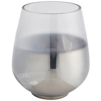 TEELICHTGLAS - Silberfarben/Grau, Basics, Glas (18Ø/20cm)