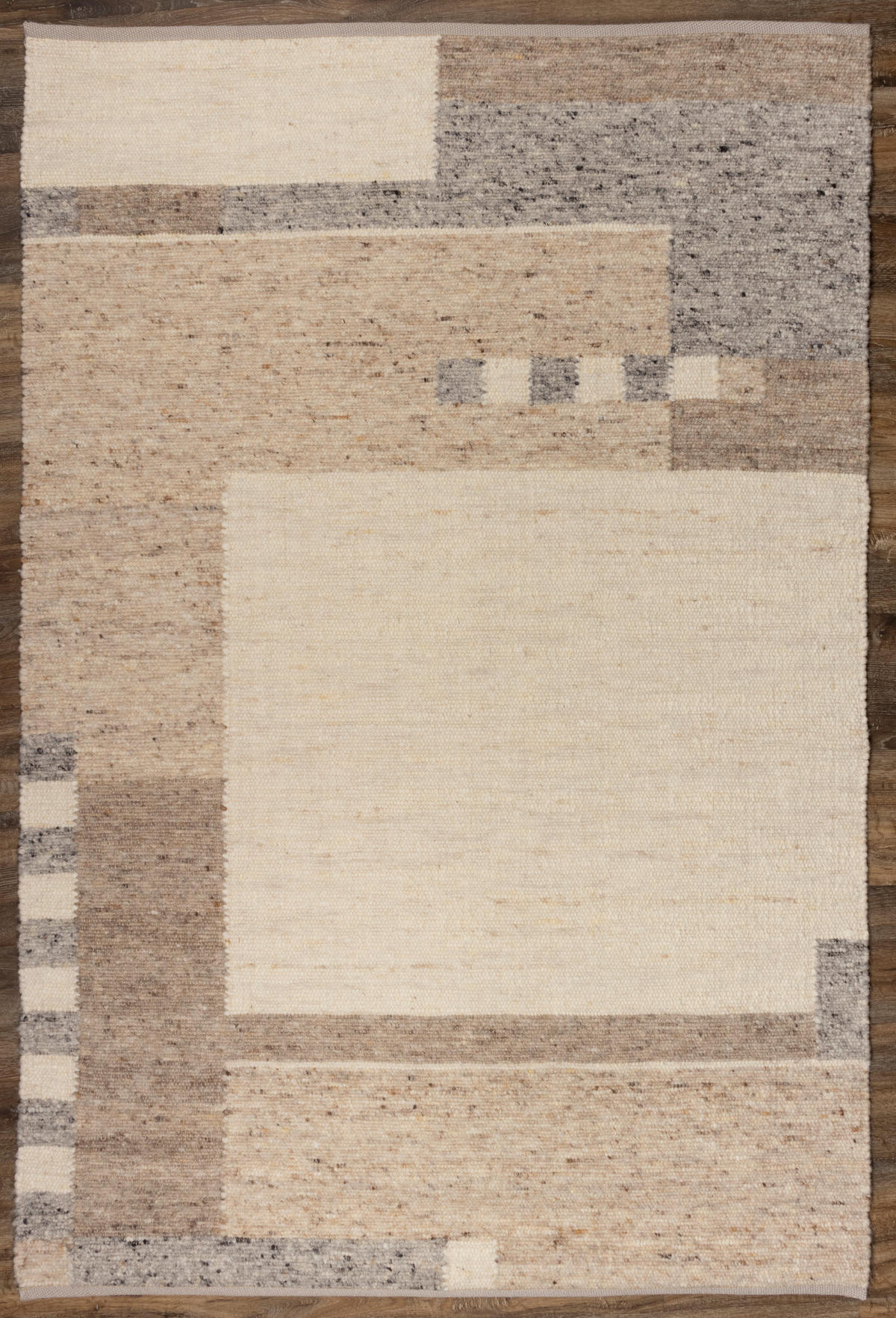 HANDWEBTEPPICH 170/230 cm Finsing Creme, Hellgrau, Hellbraun  - Hellbraun/Creme, Natur, Textil (170/230cm) - Linea Natura