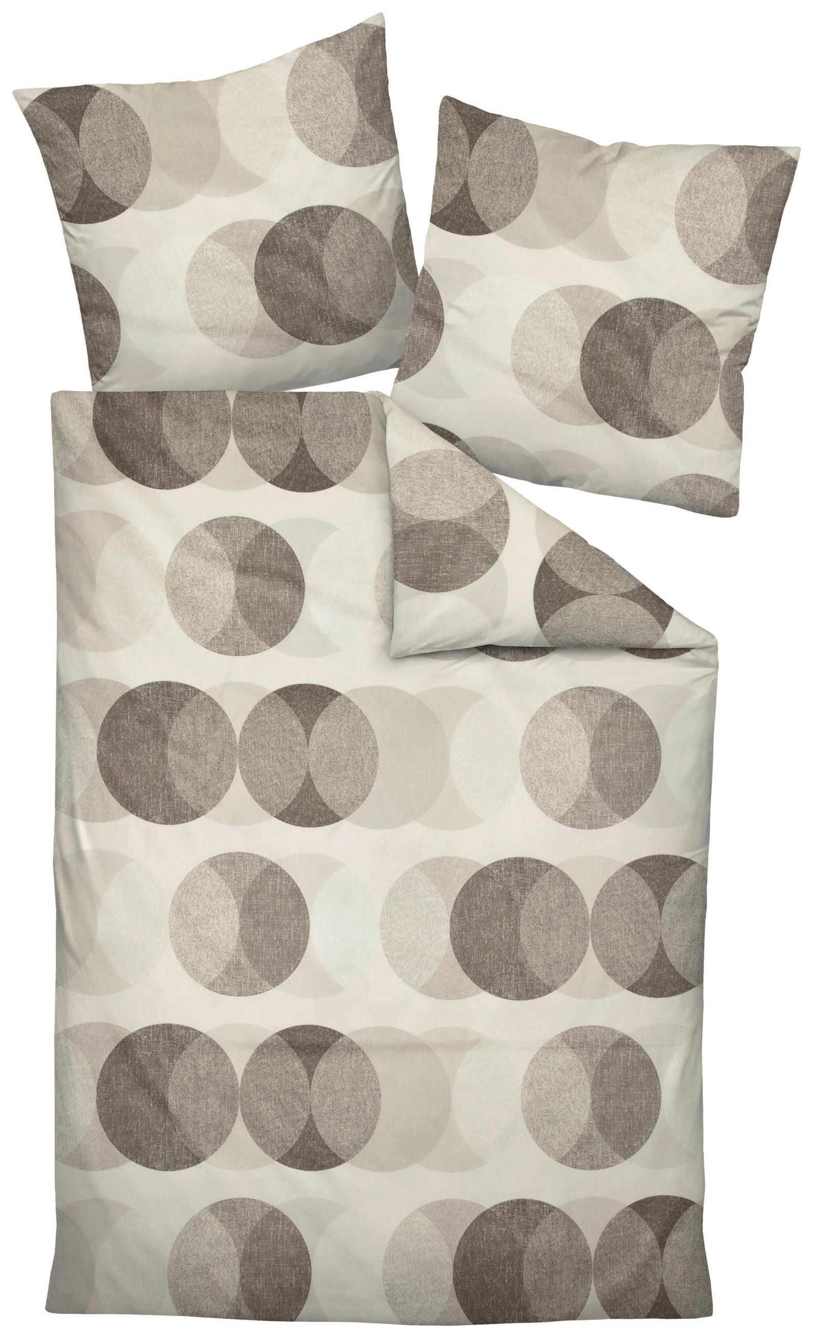 Janine Bettwäsche Palermo Braun, Taupe, Greige 155x220 cm