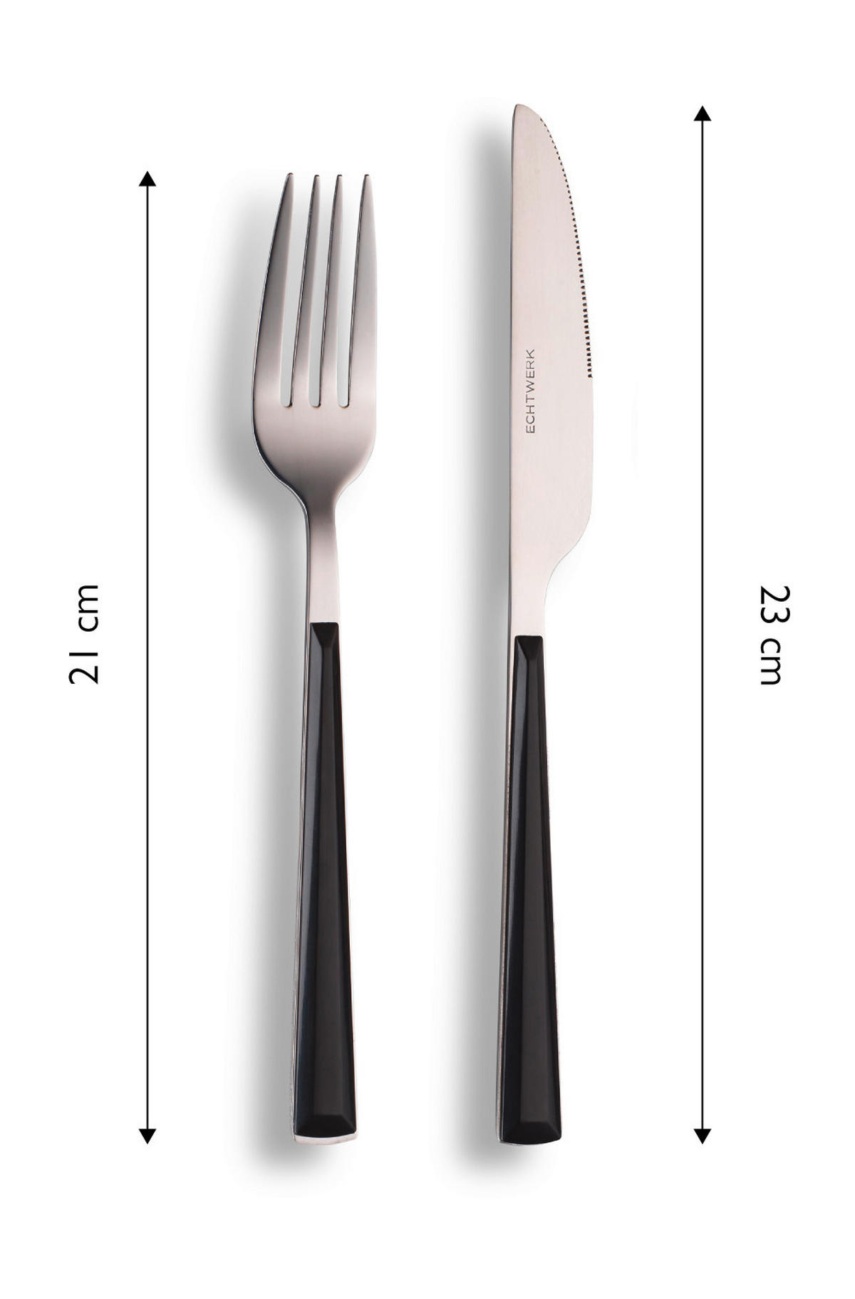 BESTECKSET 16-teilig Edelstahl  - Silberfarben/Schwarz, Basics, Kunststoff/Metall - Echtwerk