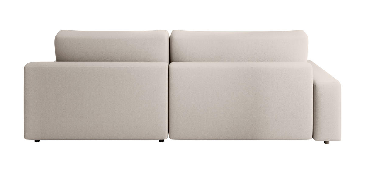 ECKSCHLAFSOFA CHALLANGE  mit Schlafen auf Sitzhöhe, Rücken echt, Armteil links, Armteil rechts Struktur Taupe  - Taupe/Schwarz, MODERN, Kunststoff/Textil (246/168cm) - Trendmanufaktur