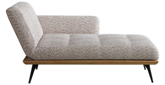 RÉCAMIERE Beigebraun Flachgewebe  - Beigebraun/Schwarz, Design, Holz/Textil (180/85/106cm) - Dieter Knoll