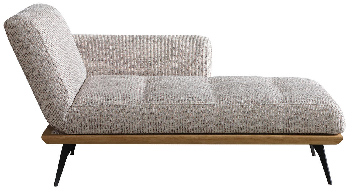 RÉCAMIERE Beigebraun  - Beigebraun/Schwarz, Design, Holz/Textil (180/85/106cm) - Dieter Knoll