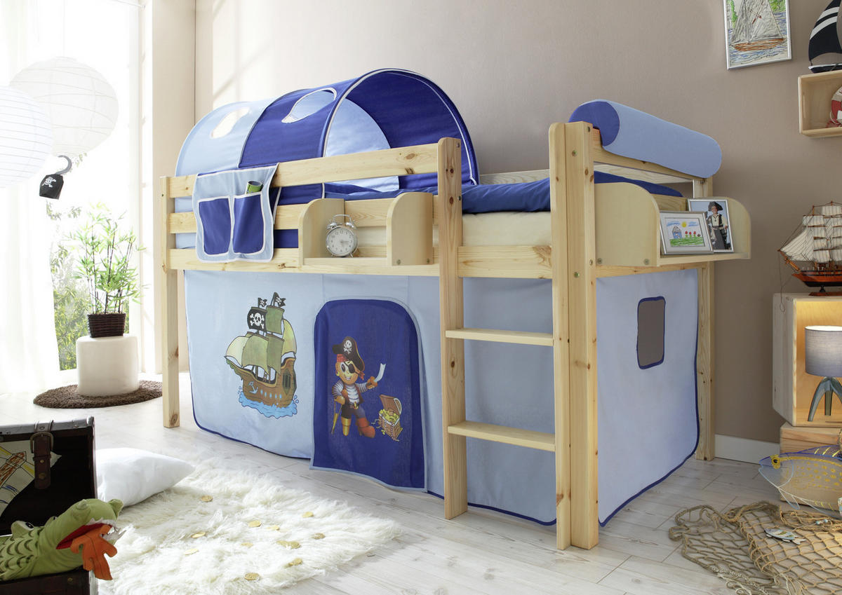 HOCHBETT 90/200 cm Naturfarben, Hellblau, Dunkelblau Naturfarben  - Naturfarben/Dunkelblau, Natur, Holz (90/200cm) - MID.YOU
