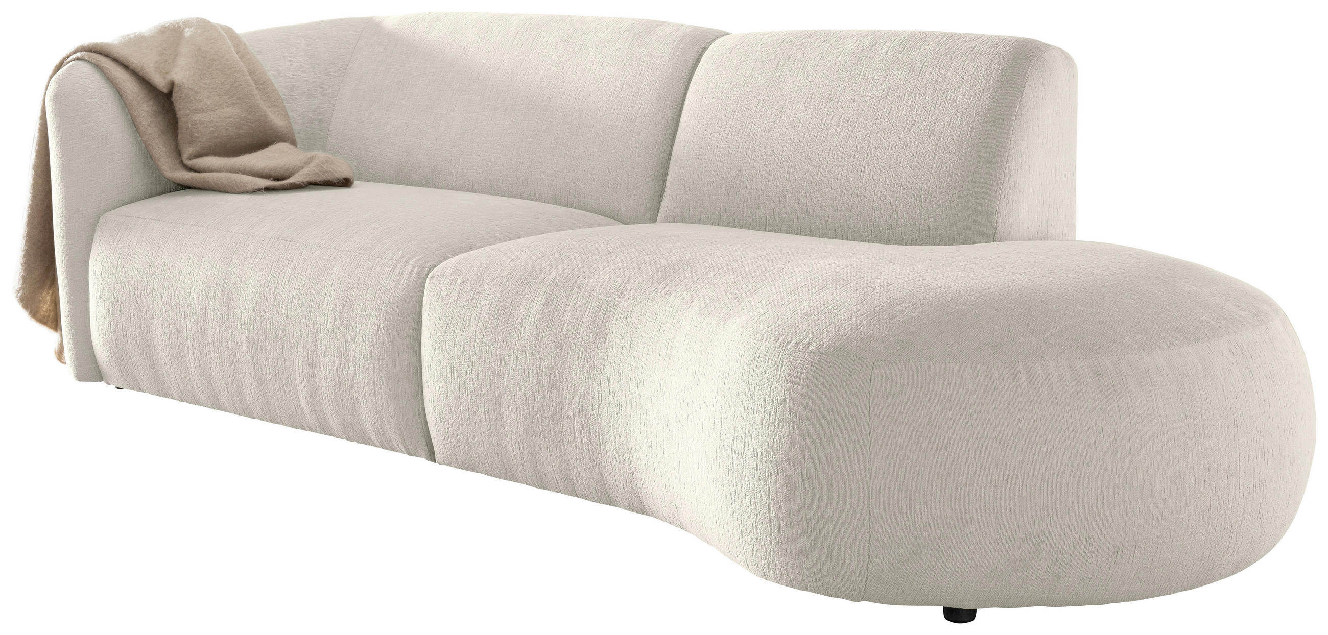 ECKSOFA Jesi Weiß Mikrofaser  - Schwarz/Weiß, MODERN, Kunststoff/Textil (238/107cm) - Livetastic