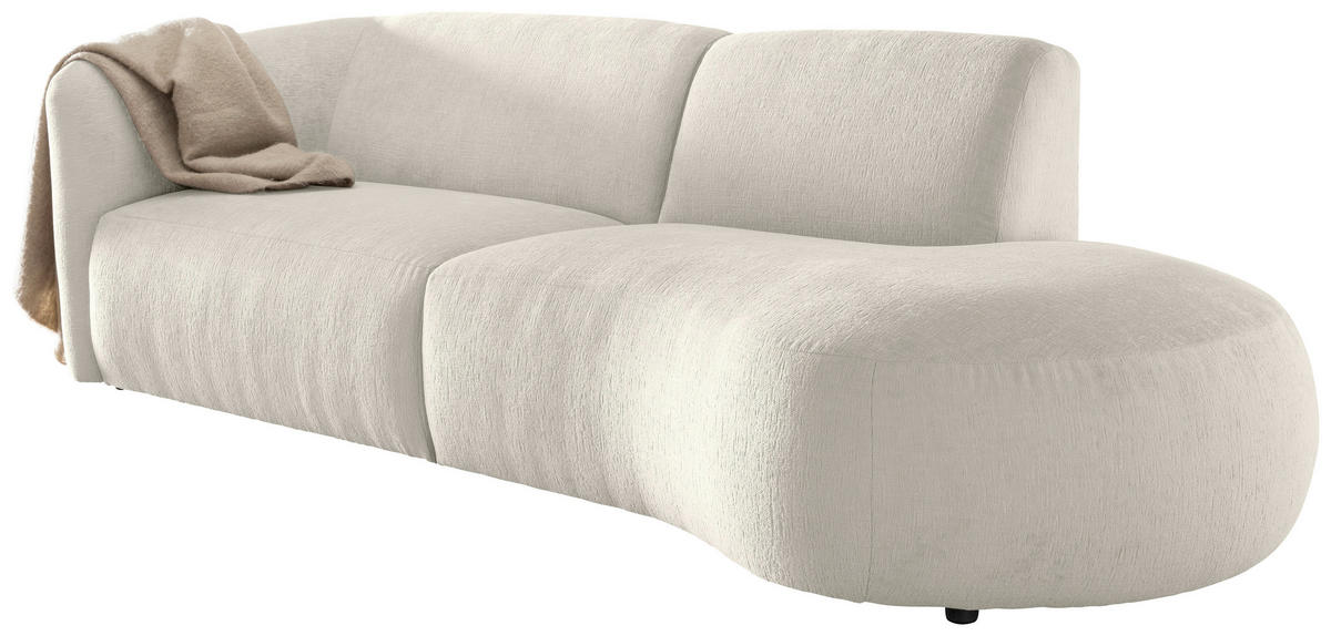 ECKSOFA in Mikrofaser Weiss  - Weiss/Schwarz, Modern, Kunststoff/Textil (238/107cm) - Livetastic
