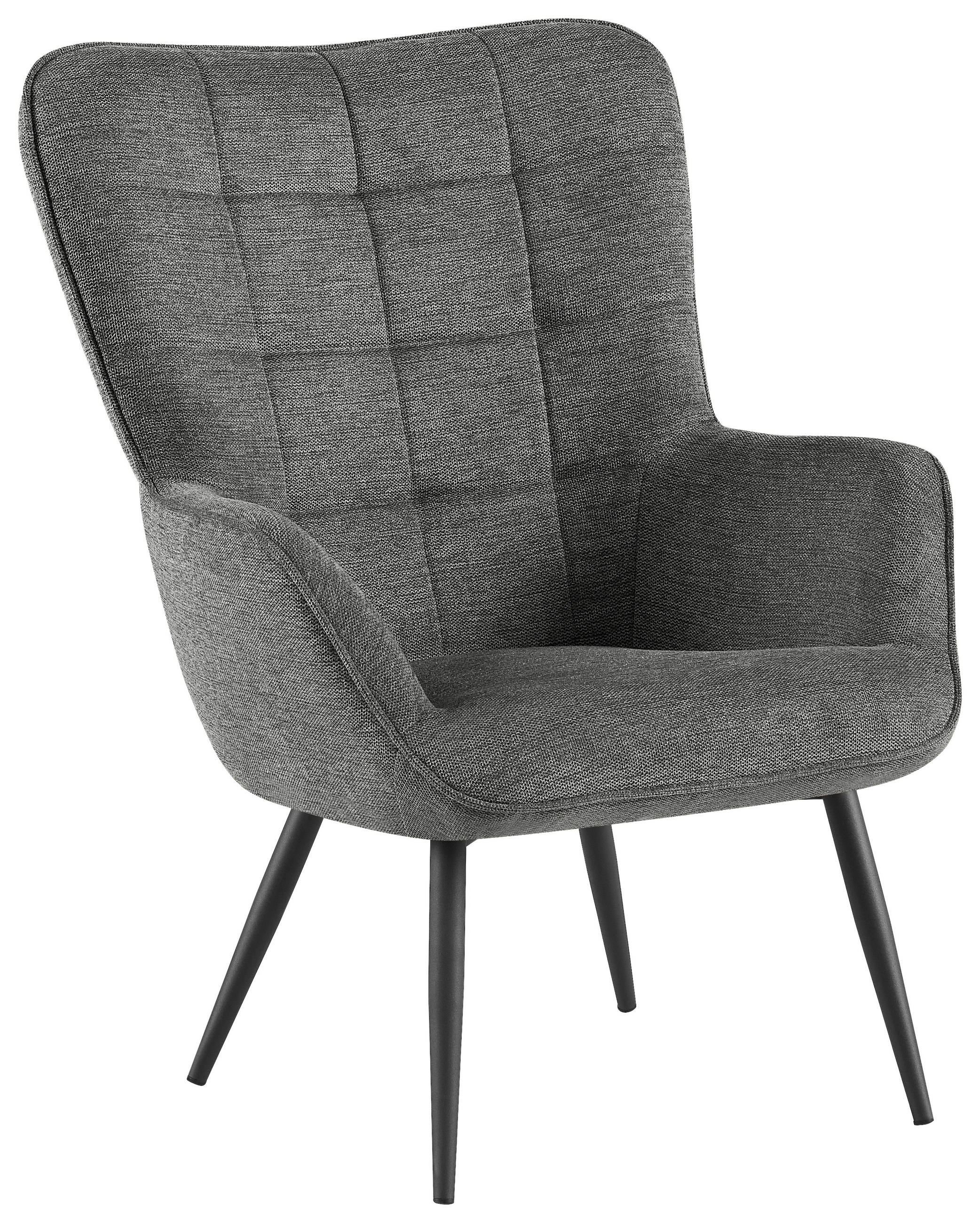 SESSEL in Webstoff Grau  - Grau, Design, Textil/Metall (73/98/79cm) - Ti'me