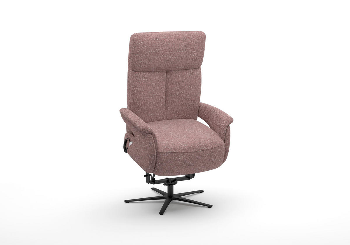 RELAXSESSEL TV TRIPLE SEVEN XTRA LARGE XL Chenille Kopfteilverstellung, Aufstehhilfe, Fußteilverstellung, Rücken echt    - Aubergine/Schwarz, Basics, Textil/Metall (86/120/86cm) - Sit & More