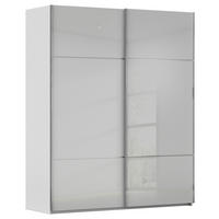 SCHWEBETÜRENSCHRANK in Grau  - Chromfarben/Grau, Konventionell, Glas/Holzwerkstoff (181/223/67cm) - Novel