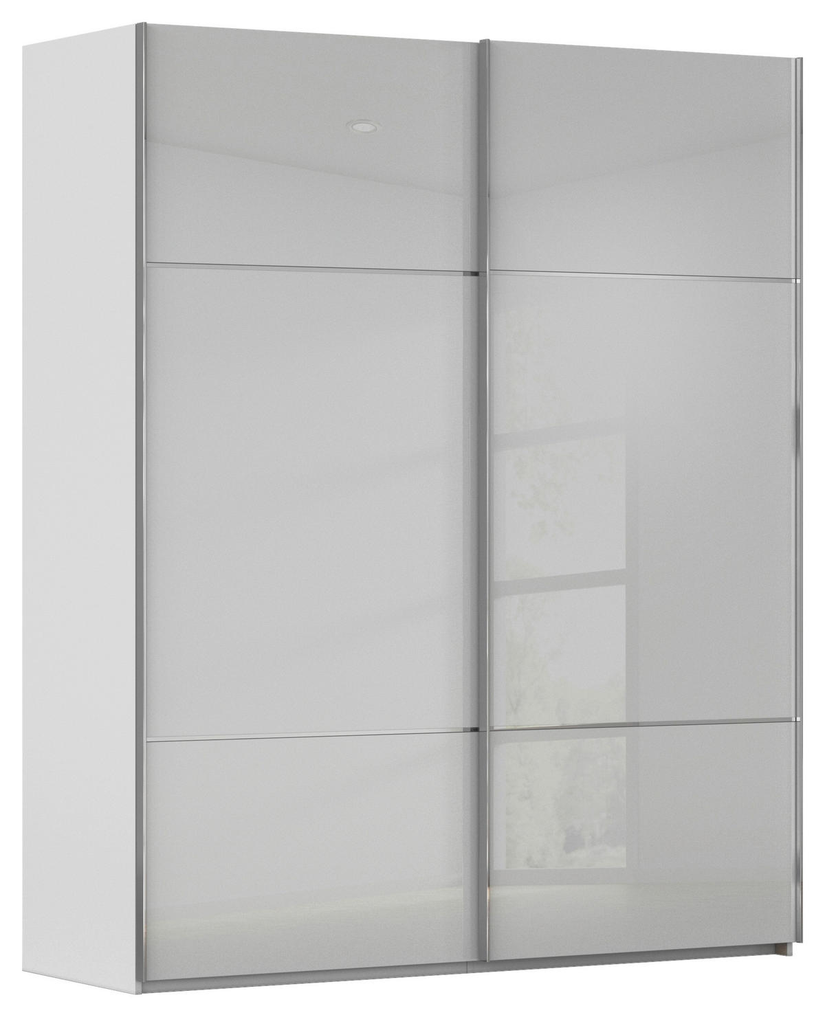 SCHWEBETÜRENSCHRANK in Grau  - Chromfarben/Grau, Konventionell, Glas/Holzwerkstoff (181/223/67cm) - Novel